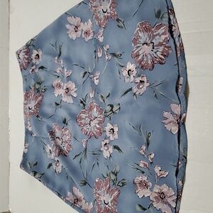 Cottagecore Y2K Blue Gray Pink Floral A-line Mini Skirt M
